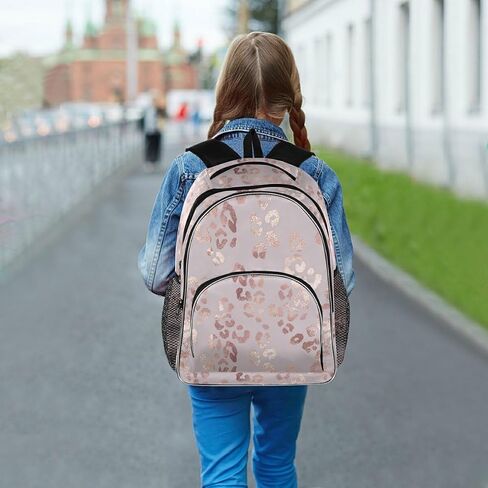 حقيبة ظهر للأزياء للنساء Girl Rose Gold Leopard Schoolbag Propack Backbags Bag Bag Daypack Rucksack للطلاب المراهقين للأطفال in Kuwait