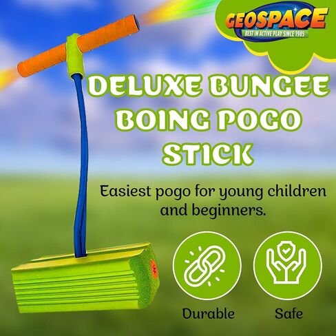 Geospace Jumparoo Deluxe LED Bungee Boing Foam Bouncing Toy - The Squeakiest, Easiest Pogo Ever! for Kids 3 Years & Up in Saudi Arabia