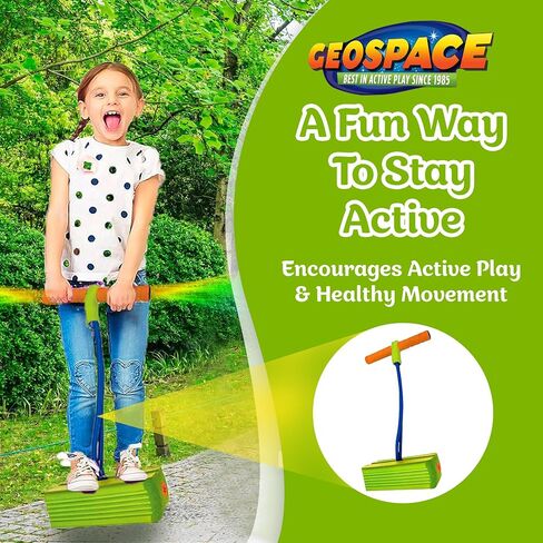 Geospace Jumparoo Deluxe LED Bungee Boing Foam Bouncing Toy - The Squeakiest, Easiest Pogo Ever! for Kids 3 Years & Up in Saudi Arabia