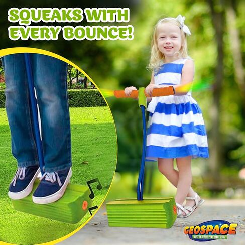 Geospace Jumparoo Deluxe LED Bungee Boing Foam Bouncing Toy - The Squeakiest, Easiest Pogo Ever! for Kids 3 Years & Up in Saudi Arabia