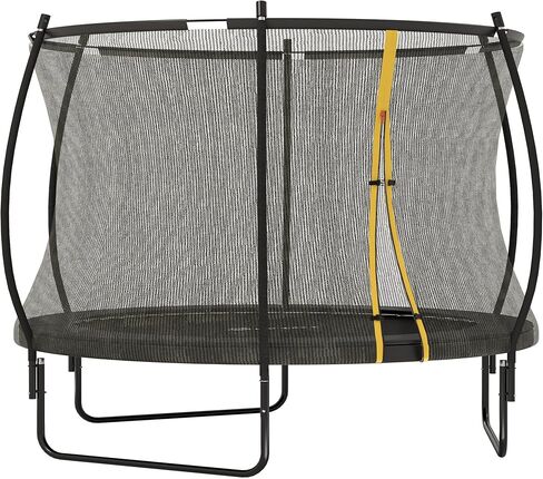 Soozier 8ft/10ft trampoline في الهواء الطلق ، الترامبولين الترفيهي مع صافي العلبة ، أعمدة منحنية وغطاء ربيع السلامة للبالغين ، ASTM المعتمدة in Saudi Arabia