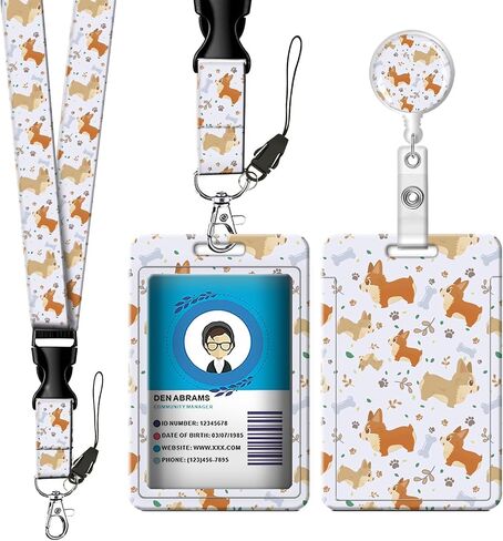 Retractable ID Badge Holder with Breakaway Lanyard, Cute Badge Reel and Clip for Women, Teachers, Nurses, Students, Office (Cute Dachshund Dog) in Kuwait