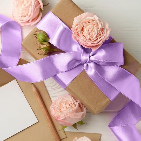 Biaungdo Light Purple Satin Ribbon 1-1/2 Inch, 60 Yards Silk Ribbon for Gift Wrapping, Silky Polyester Fabric for Crafts Wedding Flower Bouquet Party Bows Making Decoration in Saudi Arabia