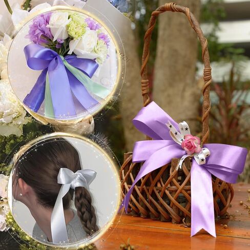 Biaungdo Light Purple Satin Ribbon 1-1/2 Inch, 60 Yards Silk Ribbon for Gift Wrapping, Silky Polyester Fabric for Crafts Wedding Flower Bouquet Party Bows Making Decoration in Saudi Arabia