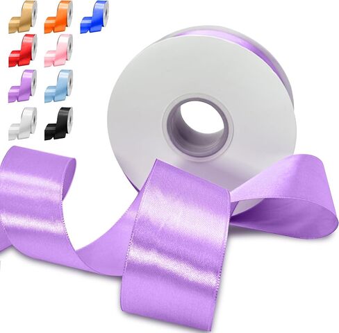 Biaungdo Light Purple Satin Ribbon 1-1/2 Inch, 60 Yards Silk Ribbon for Gift Wrapping, Silky Polyester Fabric for Crafts Wedding Flower Bouquet Party Bows Making Decoration in Saudi Arabia