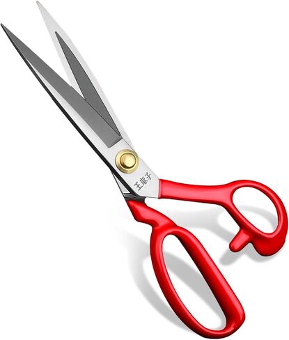 Sewing Scissors Fabric Shears Professional: 10 inch Heavy Duty Cutting Leather Tailor Sharp Scissor Left Handed Red in Saudi Arabia