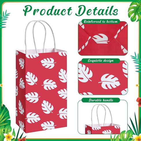 Kolldenn 32 Pcs Cute Cartoon Pink Blue Party Gift Bags Summer Hawaii Cartoon Paper Bags Birthday Gift Birthday Blue Pink Party Decorations Supplies Favors in Saudi Arabia