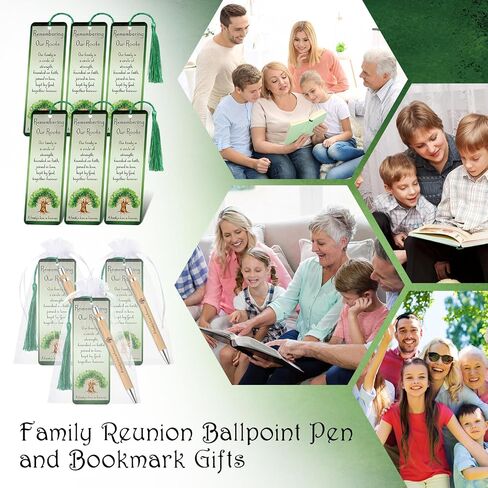 Family Reunion Favors Bamboo Pens Inspirational Ballpoint Pen with Bookmarks Paper Bookmarks and Gift Bag Family Reunion Gifts for Party Guest(25) in Saudi Arabia