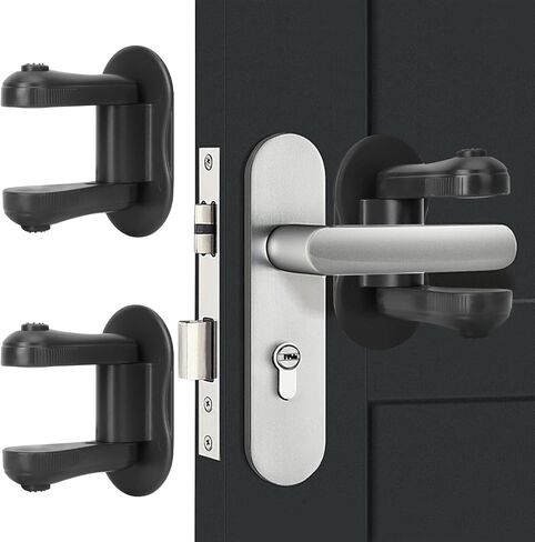 Child Proof Door Lever Lock - 2 Pack - Door Locks for Kids Safety - Door Knob Child Proof - Baby Proofing 3M Adhesive - Door Handle Child Proof - Baby Safety Locks for Toddlers in Saudi Arabia