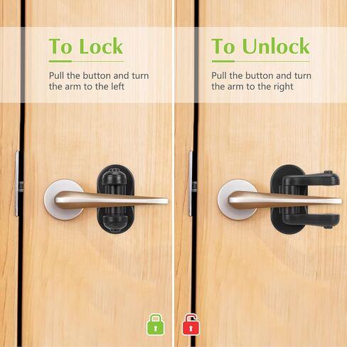 Child Proof Door Lever Lock - 2 Pack - Door Locks for Kids Safety - Door Knob Child Proof - Baby Proofing 3M Adhesive - Door Handle Child Proof - Baby Safety Locks for Toddlers in Saudi Arabia