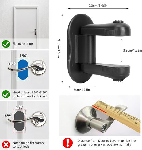 Child Proof Door Lever Lock - 2 Pack - Door Locks for Kids Safety - Door Knob Child Proof - Baby Proofing 3M Adhesive - Door Handle Child Proof - Baby Safety Locks for Toddlers in Saudi Arabia