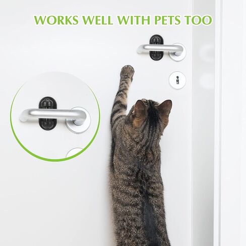 Child Proof Door Lever Lock - 2 Pack - Door Locks for Kids Safety - Door Knob Child Proof - Baby Proofing 3M Adhesive - Door Handle Child Proof - Baby Safety Locks for Toddlers in Saudi Arabia