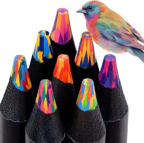 ThEast Colored Pencils, 8 Multicolor, Magic Jumbo Pencils for Adult Coloring, Writing Instrument in Kuwait