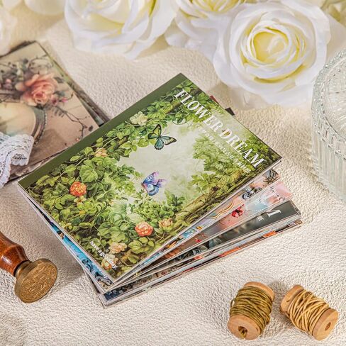 Alideco 180pcs Scrapbook Paper Vintage Flower Girl Butterfly Scrapbooking Paper for Journaling Supplies, Decorative Craft Paper for Junk Journals (huamengqiyuan) in Saudi Arabia