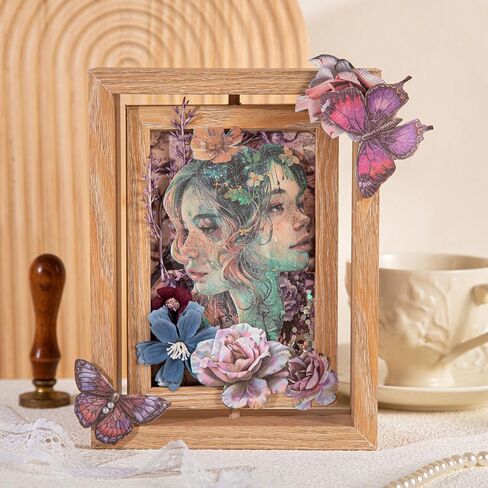 Alideco 180pcs Scrapbook Paper Vintage Flower Girl Butterfly Scrapbooking Paper for Journaling Supplies, Decorative Craft Paper for Junk Journals (huamengqiyuan) in Saudi Arabia