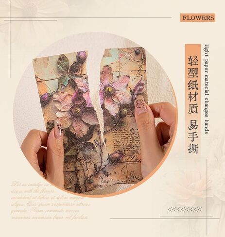 Alideco 180pcs Scrapbook Paper Vintage Flower Girl Butterfly Scrapbooking Paper for Journaling Supplies, Decorative Craft Paper for Junk Journals (huamengqiyuan) in Saudi Arabia