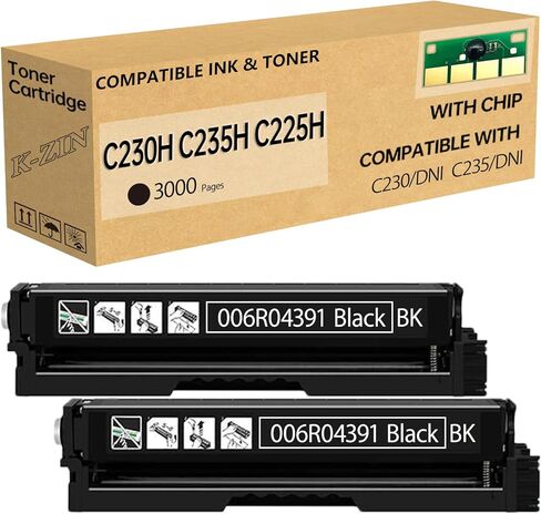 C230 C235 C225 Toner Cartridge(with Chip) Compatible with Xerox C230DNI C235DNI Color Printer Toner Replacement for 006r04383 006r04384 006r04385 006r04386(Black Cyan Magent Yellow,4-Pack) in Kuwait