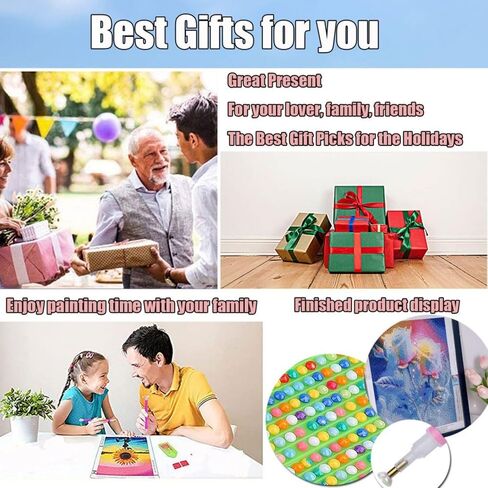 ARTopet DIY Diamond Desktop Ornaments Diamond Art Full Round Drill Paint by Numbers Mosaic Kits Tabletop Ornaments Single Sided Diamond Design Home Decor-Independence Day Bouquet in Saudi Arabia