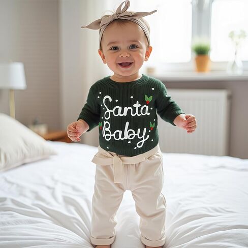 Toddler Infant Newborn Baby Boy Girl Sweater Homemade Rolls Knit Crewneck Pullover Sweatshirt Thanksgiving Outfit in Kuwait