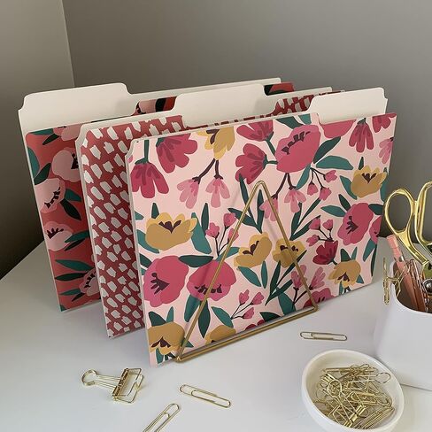 Cute File Folders, Set of 24 3-Tab Letter Size Decorative File Folders Boho Manilla 8.5 x 11 – Pretty Designer Home Office School Supplies (Enchantment) in Kuwait