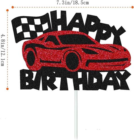 سباق العرق عيد ميلاد سعيد كعكة توببر السباق سيارة الديكورات كعكة السباق سيارة المدقق علم العجلات الساخنة in Kuwait