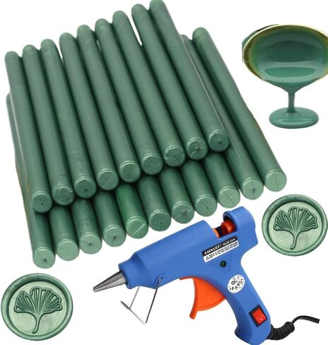 Wax Seal Kit, Atopbb Black 20Pcs Sealing Wax Sticks with Glue Gun Great for Wax Seal Stamp, Wax Seal Sticks Used for Wedding, Invitations and Gift Wrapping (20, black) in Kuwait