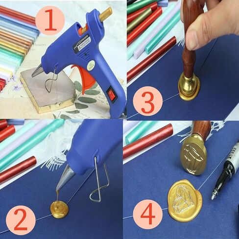 Wax Seal Kit, Atopbb Black 20Pcs Sealing Wax Sticks with Glue Gun Great for Wax Seal Stamp, Wax Seal Sticks Used for Wedding, Invitations and Gift Wrapping (20, black) in Kuwait