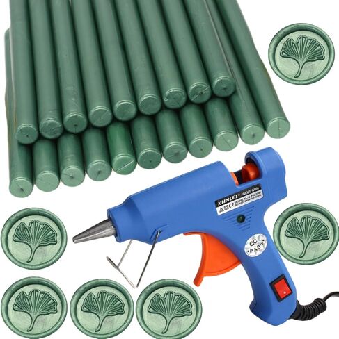 Wax Seal Kit, Atopbb Black 20Pcs Sealing Wax Sticks with Glue Gun Great for Wax Seal Stamp, Wax Seal Sticks Used for Wedding, Invitations and Gift Wrapping (20, black) in Kuwait