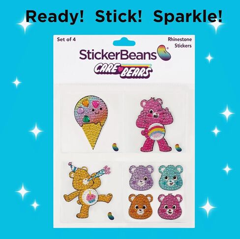 StickerBeans® "مجموعة الروح الأصلية للحجر الراين" - 2 "× 2" ، 4 عبوات) - الظهارة البراقة ، الظهر - جمع ، تجارة ، هدية - كمبيوتر محمول تزيين ، الهاتف ، زجاجة الماء - الأطفال المراهقين البالغين in Kuwait