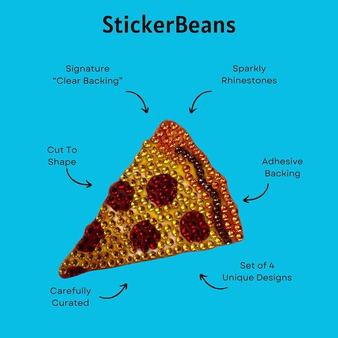 StickerBeans® "مجموعة الروح الأصلية للحجر الراين" - 2 "× 2" ، 4 عبوات) - الظهارة البراقة ، الظهر - جمع ، تجارة ، هدية - كمبيوتر محمول تزيين ، الهاتف ، زجاجة الماء - الأطفال المراهقين البالغين in Kuwait