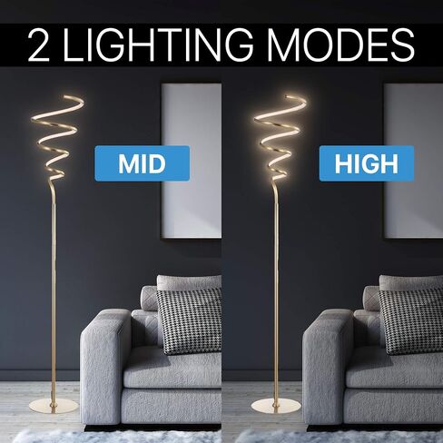JONATHAN Y JYL7027B Scribble 60.5" Modern Dimmable Metal Integrated LED Floor Lamp Contemporary,Minimalist,Modern,Glam for Bedrooms, Living Room, Office, Reading, Gold in Saudi Arabia