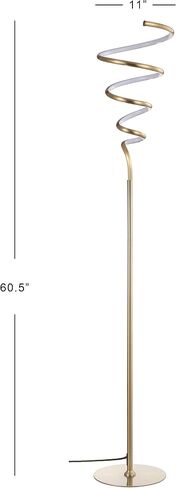 JONATHAN Y JYL7027B Scribble 60.5" Modern Dimmable Metal Integrated LED Floor Lamp Contemporary,Minimalist,Modern,Glam for Bedrooms, Living Room, Office, Reading, Gold in Saudi Arabia