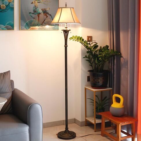 Farmhouse Floor Lamp Antique Metal Base Traditional Rustic Mid-Century Living Room Light 70 Inch Height Decor Office Bedroom in Saudi Arabia