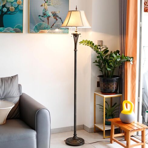 Farmhouse Floor Lamp Antique Metal Base Traditional Rustic Mid-Century Living Room Light 70 Inch Height Decor Office Bedroom in Saudi Arabia