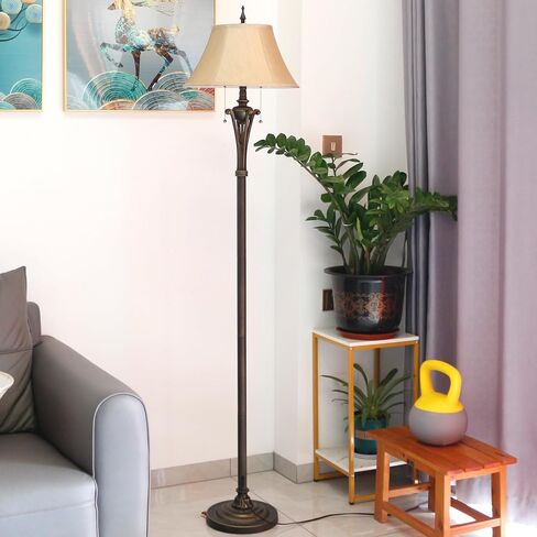 Farmhouse Floor Lamp Antique Metal Base Traditional Rustic Mid-Century Living Room Light 70 Inch Height Decor Office Bedroom in Saudi Arabia