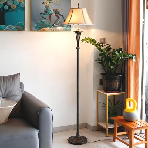 Farmhouse Floor Lamp Antique Metal Base Traditional Rustic Mid-Century Living Room Light 70 Inch Height Decor Office Bedroom in Saudi Arabia
