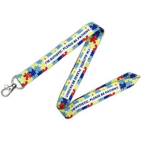 PinMaze I'm Autistic Please Be Patient Lanyard - Autism Awareness Keychain Badge Holder