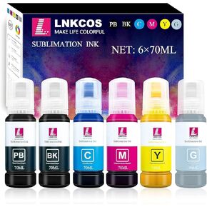 Compatible Sublimation Ink for ET-8550 ET-8500 Printers (Photo Black, Black, Magenta, Yellow and Cyan, 6-Pack)
