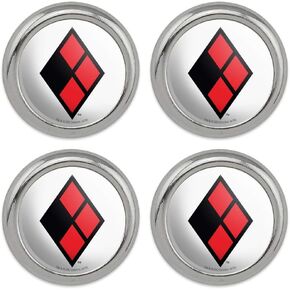 Harley Quinn Diamond Logo Metal Craft Sewing Novelty Buttons - Set of 4