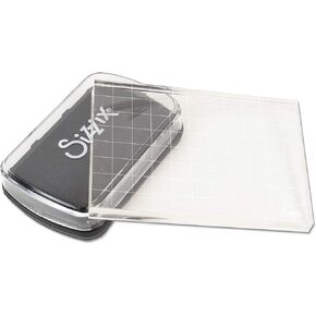 Sizzix Black Ink Pad & Acrylic Block 663006 للتخطيط ، والانحناء ، والسردة ، وصناعة البطاقات ، وديكور المنزل ، والفنون والحرف ، 2 قطع ، 19.00000000000000 × 19.00000000000000 × 2.5 سم