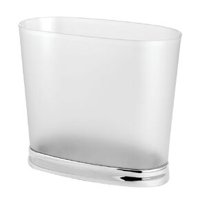 InterDesign iDesign Small Oval Bathroom Trash Frost/Soft Brass Waste can