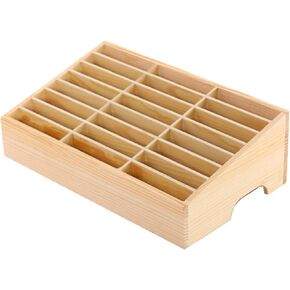 Xichengshidai Wooden الهاتف الخليوي حامل الهاتف المحمول مربع سطح المكتب منظم لمدرسة المعلمين الفصول الدراسية (24 شبكة)
