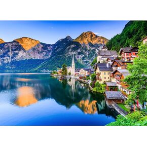 HUADADA Jigsaw Puzzles for Adults 1000 Piece Jigsaw Puzzles for Adults Challenging Game （Hallstatt Village