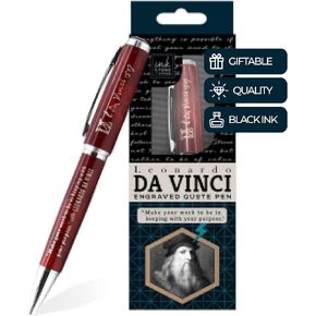 Leonardo Da Vinci Inspirational Quote Pen - Make Your Work to Be in Keeping with Your Purpose - Creative Gifts for Artists Engineers Architects Professors History Art Teachers