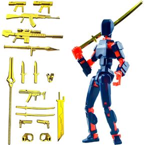 Assembly Completed T13 3D Printed Action Figures,Dummy 13 Robot 13 Movable N13 Action Figure, Lucky 13 Gift for Collectors Desktop Decorations for Game Lovers Toy(Metallic Color)