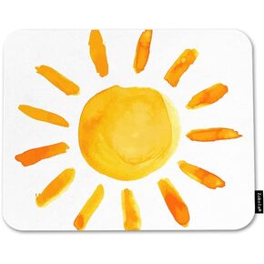 Bright Sun Mouse Pad Non-Slip Natural Rubber Base, 9.5X7.9 Inch Watercolor Hand Drawn Cute Sun Computer Mousepad Mouse Pads for Computers, Laptop, Gaming, Office & Home