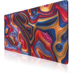 X-Large Gaming Mouse Pad Extended XL Long Mousepad مع استخدام نسيج سائل من الحرير الناعم و Nonslip Rubber Base Base Mouse Mouse for Company Office Gamer ، 31.5x15.75inch