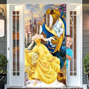 Princess Photo Banner Princess Face Factrogromous Fabric Banner Backdrop Princess Birthday Party Decorations Girls Party Games Banner