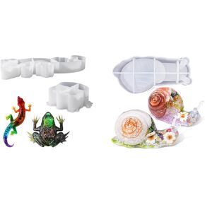 Bundle Frog and Lizard and Snail 3D Animal Epoxy Resin Molds