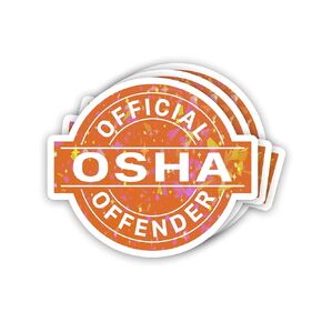 Set 3Pcs Official OSHA Offender Holographic Sticker Construction Funny Hard Hat Safety Third Blue Collar Gifts Waterproof Die-Cut Vinyl Decal 3 Inches for Water Bottle Kindle Booktok Worker Gifts